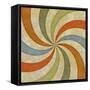 Sixties Style Grungy Sunburst Swirl-clearviewstock-Framed Stretched Canvas