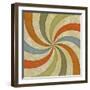 Sixties Style Grungy Sunburst Swirl-clearviewstock-Framed Art Print