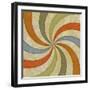 Sixties Style Grungy Sunburst Swirl-clearviewstock-Framed Art Print