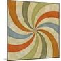 Sixties Style Grungy Sunburst Swirl-clearviewstock-Mounted Art Print