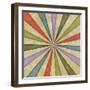 Sixties Style Grungy Sunburst Swirl-clearviewstock-Framed Art Print