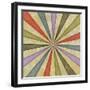 Sixties Style Grungy Sunburst Swirl-clearviewstock-Framed Art Print