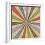 Sixties Style Grungy Sunburst Swirl-clearviewstock-Framed Art Print