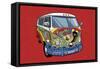 Sixties VW Hippy Van-Ron Magnes-Framed Stretched Canvas