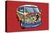 Sixties VW Hippy Van-Ron Magnes-Stretched Canvas