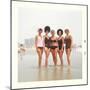 Sixties Women with Wild Bathing Caps-null-Mounted Art Print