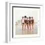 Sixties Women with Wild Bathing Caps-null-Framed Art Print