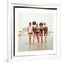 Sixties Women with Wild Bathing Caps-null-Framed Art Print