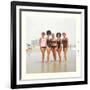 Sixties Women with Wild Bathing Caps-null-Framed Art Print