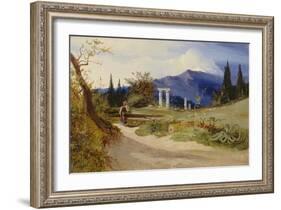 Sizilianische Landschaft bei Abendstimmung-Carl Blechen-Framed Giclee Print