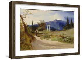 Sizilianische Landschaft bei Abendstimmung-Carl Blechen-Framed Giclee Print