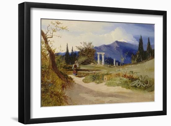 Sizilianische Landschaft bei Abendstimmung-Carl Blechen-Framed Giclee Print