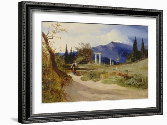 Sizilianische Landschaft bei Abendstimmung-Carl Blechen-Framed Giclee Print