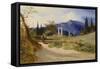 Sizilianische Landschaft bei Abendstimmung-Carl Blechen-Framed Stretched Canvas