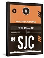 SJC San Jose Luggage Tag II-NaxArt-Framed Stretched Canvas