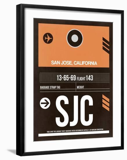 SJC San Jose Luggage Tag II-NaxArt-Framed Art Print