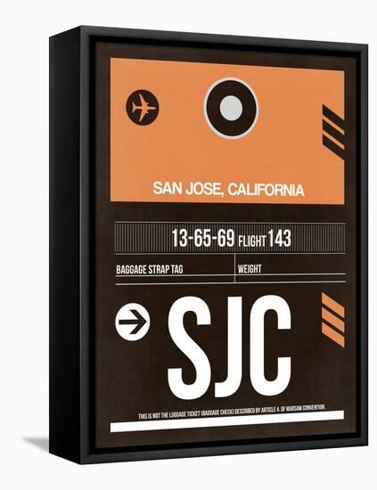 SJC San Jose Luggage Tag II-NaxArt-Framed Stretched Canvas