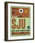 SJU San Juan Luggage Tag I-NaxArt-Framed Art Print