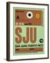 SJU San Juan Luggage Tag I-NaxArt-Framed Art Print