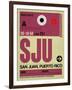 SJU San Juan Luggage Tag II-NaxArt-Framed Art Print