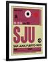 SJU San Juan Luggage Tag II-NaxArt-Framed Art Print