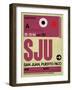 SJU San Juan Luggage Tag II-NaxArt-Framed Art Print