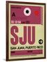 SJU San Juan Luggage Tag II-NaxArt-Framed Art Print