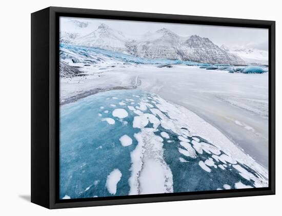 Skaftafelljokull Glacier in Vatnajokull During Winter-Martin Zwick-Framed Stretched Canvas