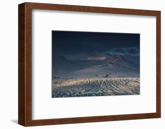 Skaftafellsjokull Glacier with a Mountain During a Dramatic Sunrise-Alex Saberi-Framed Photographic Print