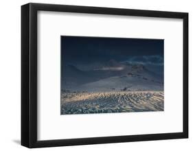 Skaftafellsjokull Glacier with a Mountain During a Dramatic Sunrise-Alex Saberi-Framed Photographic Print