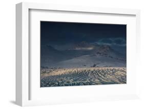 Skaftafellsjokull Glacier with a Mountain During a Dramatic Sunrise-Alex Saberi-Framed Photographic Print