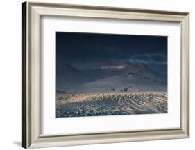 Skaftafellsjokull Glacier with a Mountain During a Dramatic Sunrise-Alex Saberi-Framed Photographic Print
