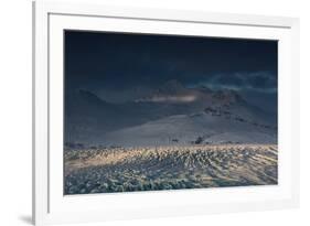 Skaftafellsjokull Glacier with a Mountain During a Dramatic Sunrise-Alex Saberi-Framed Photographic Print