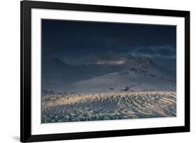 Skaftafellsjokull Glacier with a Mountain During a Dramatic Sunrise-Alex Saberi-Framed Photographic Print