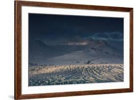 Skaftafellsjokull Glacier with a Mountain During a Dramatic Sunrise-Alex Saberi-Framed Photographic Print