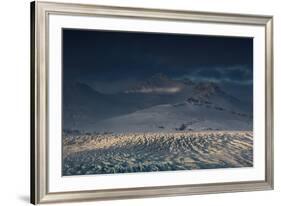 Skaftafellsjokull Glacier with a Mountain During a Dramatic Sunrise-Alex Saberi-Framed Photographic Print