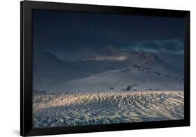 Skaftafellsjokull Glacier with a Mountain During a Dramatic Sunrise-Alex Saberi-Framed Photographic Print