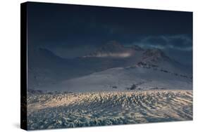 Skaftafellsjokull Glacier with a Mountain During a Dramatic Sunrise-Alex Saberi-Stretched Canvas