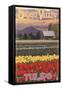 Skagit Valley Tulips-Lantern Press-Framed Stretched Canvas