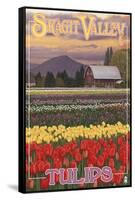 Skagit Valley Tulips-Lantern Press-Framed Stretched Canvas