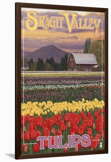 Skagit Valley Tulips-Lantern Press-Framed Art Print