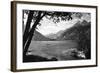 Skagway, Alaska Harbor with Fishing Boat Photograph - Skagway, AK-Lantern Press-Framed Art Print