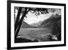 Skagway, Alaska Harbor with Fishing Boat Photograph - Skagway, AK-Lantern Press-Framed Premium Giclee Print