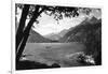 Skagway, Alaska Harbor with Fishing Boat Photograph - Skagway, AK-Lantern Press-Framed Art Print