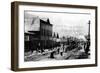 Skagway, Alaska - Laying Railroad Track on Broadway-Lantern Press-Framed Art Print