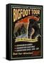 Skamania County, Washington - Bigfoot Tours - Vintage Sign-Lantern Press-Framed Stretched Canvas