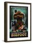 Skamania County, Washington - Respect Our Wildlife - Bigfoot-Lantern Press-Framed Art Print