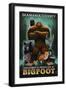 Skamania County, Washington - Respect Our Wildlife - Bigfoot-Lantern Press-Framed Art Print