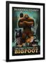 Skamania County, Washington - Respect Our Wildlife - Bigfoot-Lantern Press-Framed Art Print