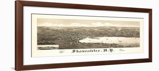 Skaneateles, New York - Panoramic Map-Lantern Press-Framed Premium Giclee Print